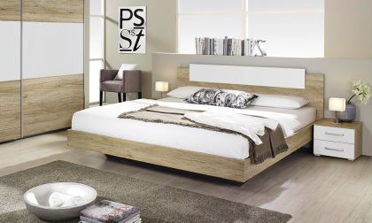 רב-המכר של שמרת הזורע: חדר שינה מודרני, כולל מיטה זוגית, 2 שידות לילה ובסיס למזרן, דגם 'פלמינגו'