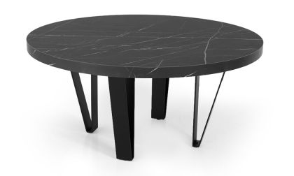 שולחן סלון עגול, מעוצב בסגנון מודרני, משולב מתכת ופורמייקה, דגם 'רויאל'
