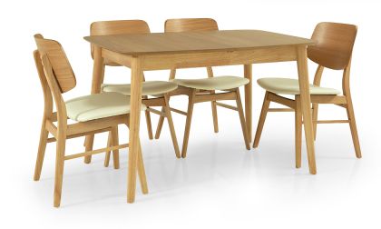 פינת אוכל נפתחת עיצוב רטרו, פתיחת פרפר אמצעית בתוך השולחן, עד 6 סועדים, כולל 4 או 6 כסאות דגם 'לואיזה' בגוון לבחירה