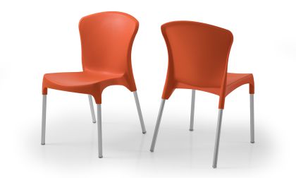 סט של 4 כיסאות בגוון כתום, דגם 'סטלה', מבנה חזק ועמיד, כולל הובלה חינם!