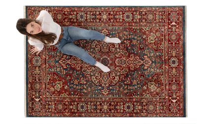 שטיח מעוצב דגם 'אוריינטל' - דוגמא אוריינטל - כחול-אדום