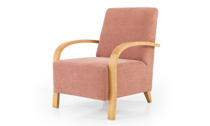 כורסא מעוצבת, איכותית ונוחה, בשילוב ידיות מעוגלות מעץ מלא, בהתאמה אישית מקולקציית בדים ייחודית, דגם 'דורי'