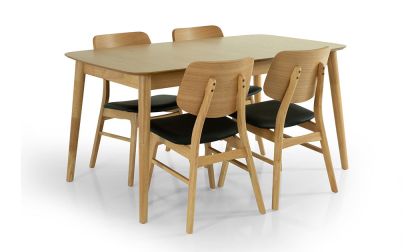 פינת אוכל נפתחת עיצוב רטרו, פתיחת פרפר אמצעית בתוך השולחן, עד 6 סועדים, כולל 4 או 6 כסאות דגם 'לואיזה'
