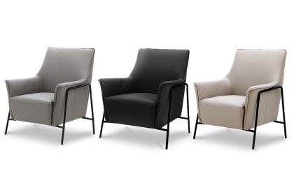 כורסא מעוצבת מעור, איכותית ונוחה, כורסא קלה לניקיון ותחזוקה, מסגרת כורסא מתכת שחורה, 3 גוונים לבחירה, דגם 'מלודי'