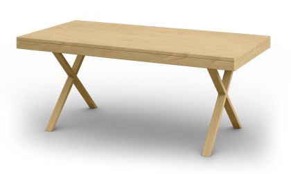 שולחן סלון, שילוב עץ מלא משולב, מצופה פורניר עץ טבעי, עם רגלי עץ, דגם 'רומבה'